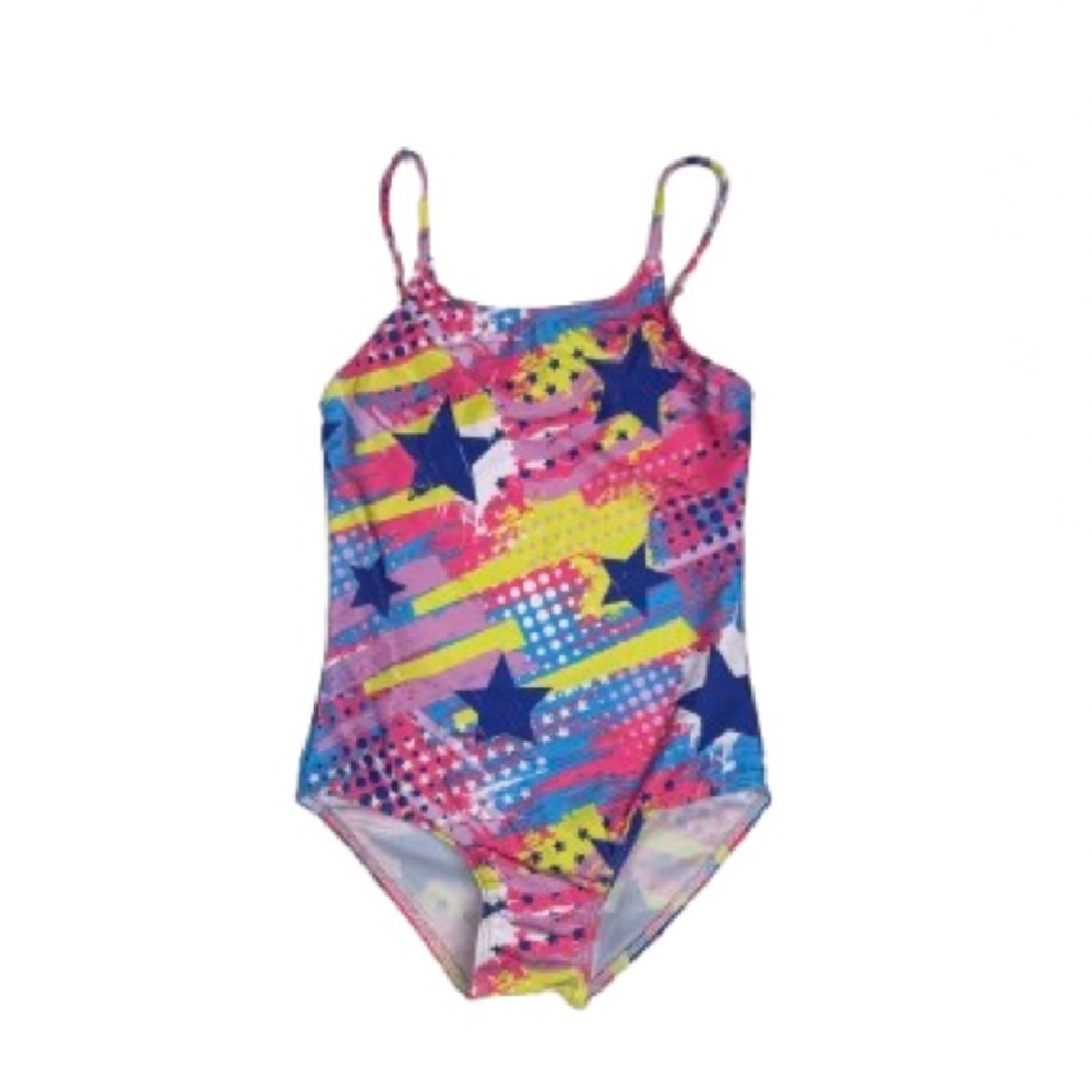 319 NIB Girl’s One Piece Star Print Swimsuit - Size: 5-6Y